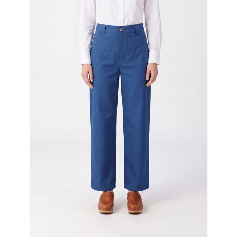 Chloe Women Chloe High-Waisted Wide-Leg Cotton Trousers With Slant Pockets
